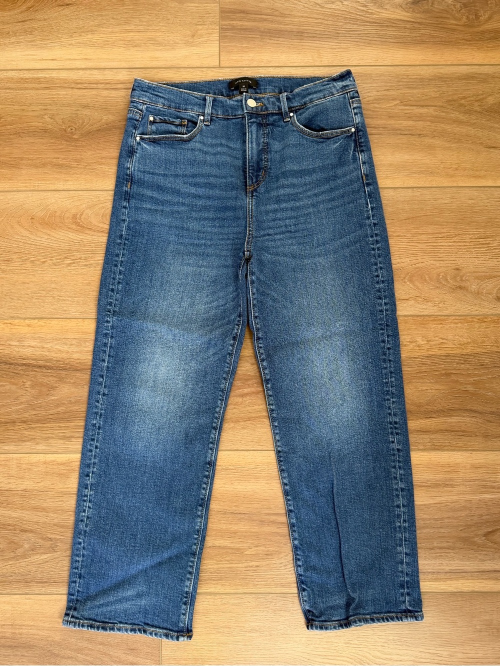Ann Taylor Mid-Rise Straight Leg Blue Jeans